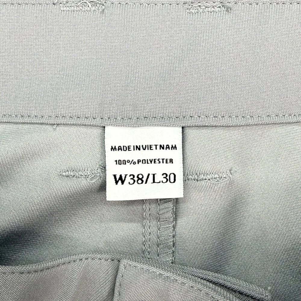 FootJoy Golf Pants Men 38x30 Light Grey Performance Flat Front Trousers 29019